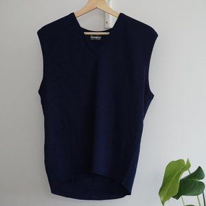 Ingo Navy Wool V-neck Sweater Vest